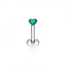 Heart Gem Top Internally Threaded Labret