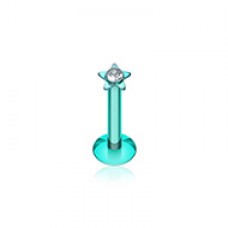 Colorline Sparkle Star Top Internally Threaded Labret