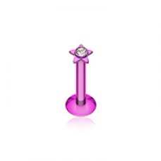 Colorline Sparkle Star Top Internally Threaded Labret