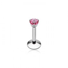 Internally Threaded  Prong Set Gem Top Steel Labret Monroe