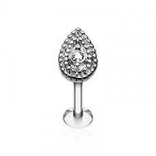 Aria Sparkle Teardrop Steel Labret