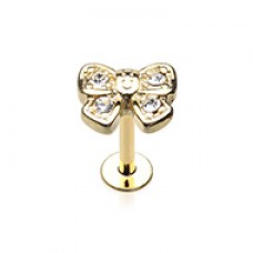 Golden Dainty Bow-Tie Top Steel Labret