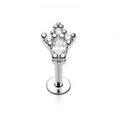 Classy Victorian CZ Top Steel Labret