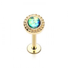 Golden Ornate Round Top Steel Labret