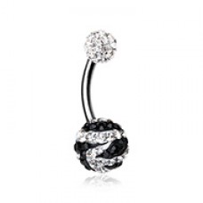 Majestic Stripe Multi-Sprinkle Dot Belly Button Ring
