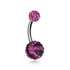 Majestic Stripe Multi-Sprinkle Dot Belly Button Ring