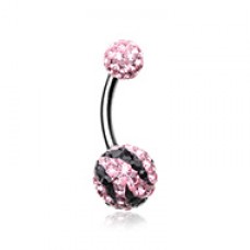 Majestic Stripe Multi-Sprinkle Dot Belly Button Ring