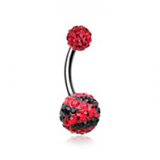 Majestic Stripe Multi-Sprinkle Dot Belly Button Ring