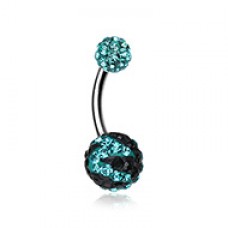 Majestic Stripe Multi-Sprinkle Dot Belly Button Ring