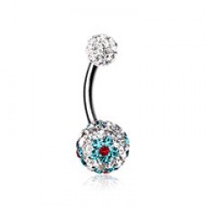 Flower Delight Multi-Sprinkle Dot Belly Button Ring