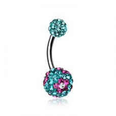 Flower Delight Multi-Sprinkle Dot Belly Button Ring
