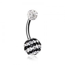 Dazzling Stripes Multi-Sprinkle Dot Belly Button Ring