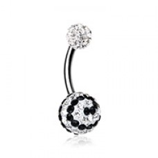 Dazzling Spiral Multi-Sprinkle Dot Belly Button Ring