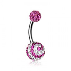 Dazzling Spiral Multi-Sprinkle Dot Belly Button Ring