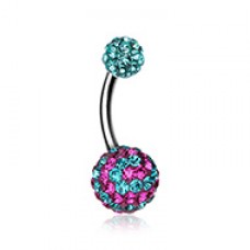 Dazzling Spiral Multi-Sprinkle Dot Belly Button Ring