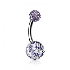Dazzling Spiral Multi-Sprinkle Dot Belly Button Ring