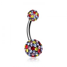 Brilliant Sprinkles Multi-Sprinkle Dot Belly Button Ring