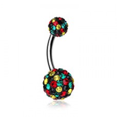 Brilliant Sprinkles Multi-Sprinkle Dot Belly Button Ring