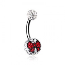 Charming Bow Tie Multi-Sprinkle Dot Belly Button Ring