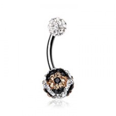 Elegant Vestige Multi-Sprinkle Dot Belly Button Ring