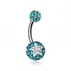 Shining Star Multi-Sprinkle Dot Belly Button Ring