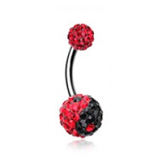 Ying Yang Multi-Sprinkle Dot Belly Button Ring