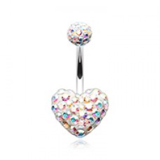 Classic Heart Multi-Sprinkle Dot Belly Button Ring