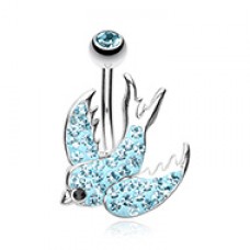 Dazzling Swallow Multi-Sprinkle Dot Belly Button Ring