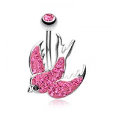 Dazzling Swallow Multi-Sprinkle Dot Belly Button Ring