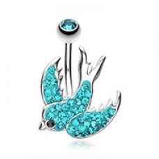 Dazzling Swallow Multi-Sprinkle Dot Belly Button Ring