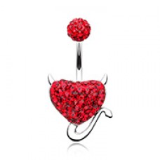 Devil's Heart Multi-Sprinkle Dot Belly Button Ring