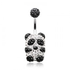 Glistening Panda Multi-Sprinkle Dot Belly Button Ring