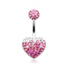 Waterfall Droplets Heart Multi-Sprinkle Dot Belly Button Ring