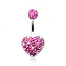 Adorable Polka Dot Heart Multi-Sprinkle Dot Belly Button Ring