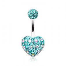 Adorable Polka Dot Heart Multi-Sprinkle Dot Belly Button Ring