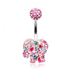 Circus Elephant Cookie Multi-Sprinkle Dot Belly Button Ring