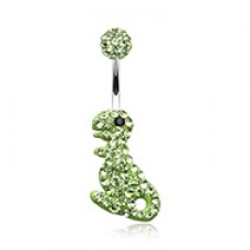 Charming Dinosaur Multi-Sprinkle Dot Belly Button Ring