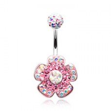 Lovely Blossom Multi-Sprinkle Dot Dangle Belly Button Ring