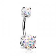 Sprinkle Dot Multi Gem Prong Set Belly Button Ring