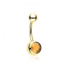 Gold PVD Jelly Belly Unity Gem Belly Button Ring