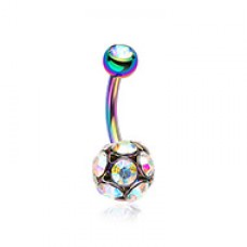 Colorline Sparkle Multi Gem Belly Button Ring