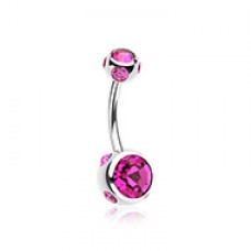 Aurora Gem Ball Steel Belly Button Ring