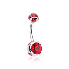 Aurora Gem Ball Steel Belly Button Ring
