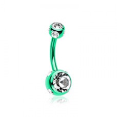 Colorline Aurora Gem Ball Steel Belly Button Ring