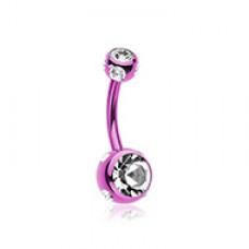 Colorline Aurora Gem Ball Steel Belly Button Ring