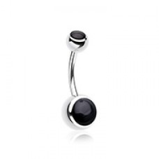 Cat Eye Stone Steel Belly Button Ring