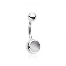 Cat Eye Stone Steel Belly Button Ring