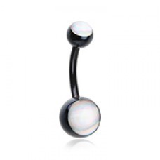Colorline Hologram Sparkle Steel Belly Button Ring