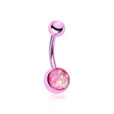 Colorline Opal Glitter Shower Belly Button Ring