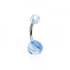 Marble Pin Stripe Acrylic Belly Button Ring